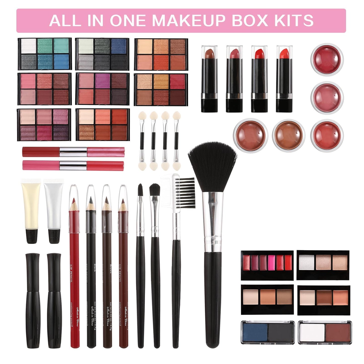 All in One Makeup Kit for Teens, 106 Pcs Professional Makeup Kit for Women Full Kit, Include Eyeshadow Palette, Lipstick Set, Concealer, Foundation, Lipgloss, Make-up Brush(Silver)