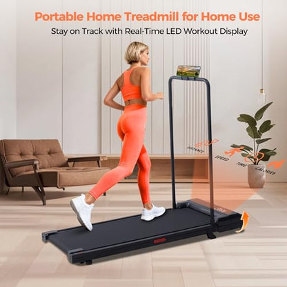 Walking Pad Treadmill with Handle Bar, 2026 Upgrade Portable Under Desk Treadmill for Home Small with Handles, 3.0HP Walking Pad for Home, 0.6-7.6MPH, 350LBS
