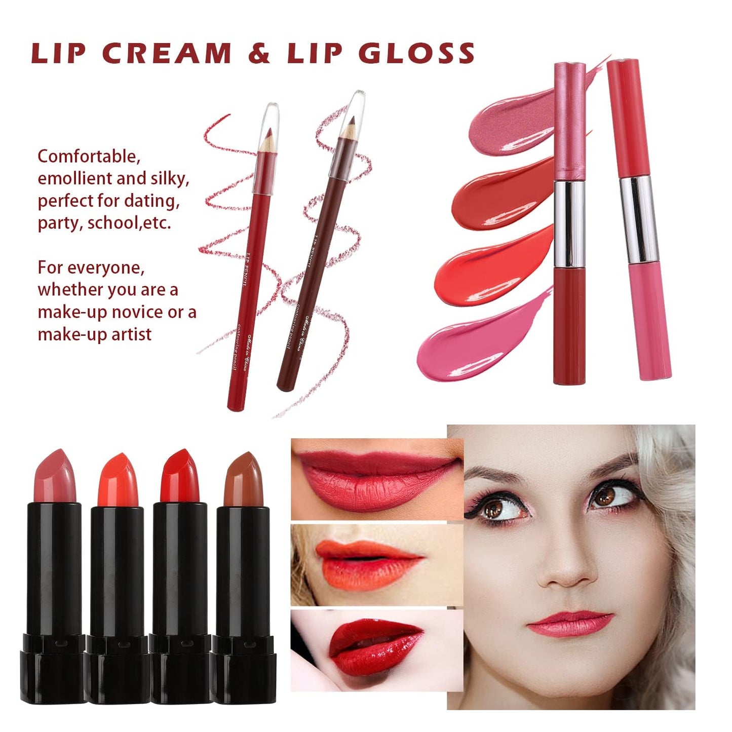 All in One Makeup Kit for Teens, 106 Pcs Professional Makeup Kit for Women Full Kit, Include Eyeshadow Palette, Lipstick Set, Concealer, Foundation, Lipgloss, Make-up Brush(Silver)