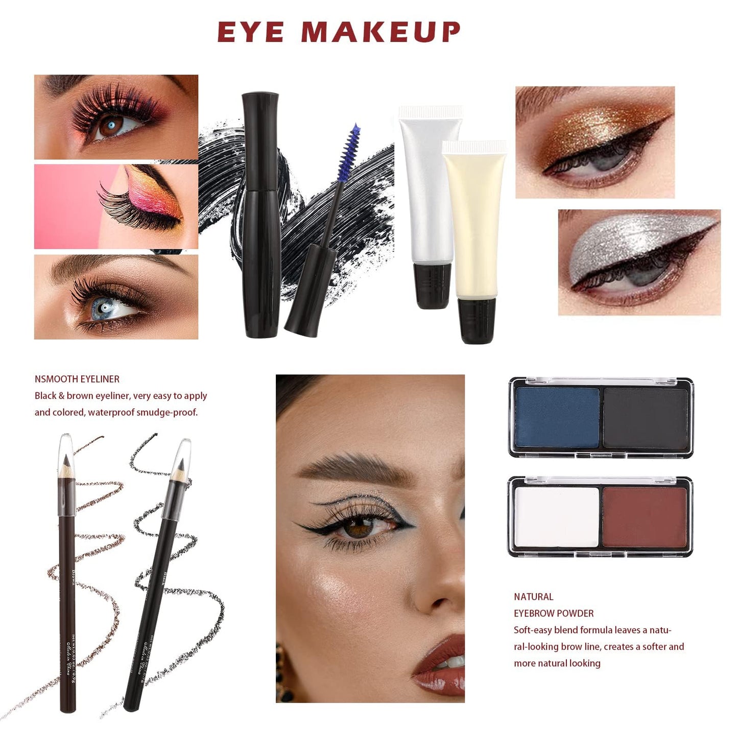 All in One Makeup Kit for Teens, 106 Pcs Professional Makeup Kit for Women Full Kit, Include Eyeshadow Palette, Lipstick Set, Concealer, Foundation, Lipgloss, Make-up Brush(Silver)