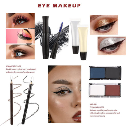 All in One Makeup Kit for Teens, 106 Pcs Professional Makeup Kit for Women Full Kit, Include Eyeshadow Palette, Lipstick Set, Concealer, Foundation, Lipgloss, Make-up Brush(Silver)