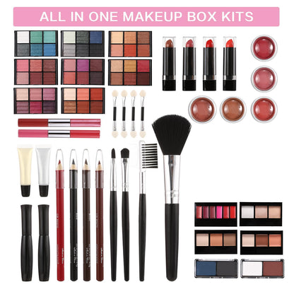 All in One Makeup Kit for Teens, 106 Pcs Professional Makeup Kit for Women Full Kit, Include Eyeshadow Palette, Lipstick Set, Concealer, Foundation, Lipgloss, Make-up Brush(Silver)