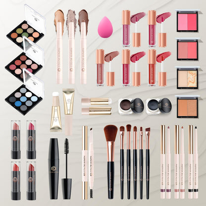 Makeup Sets for Teens Girls Women, Professional Makeup Kits All In One Makeup Set Storage Train Case, Beginner Full Cosmetics Kit with Eyeshadow Blush Lipstick Lipgloss Mascara etc Black