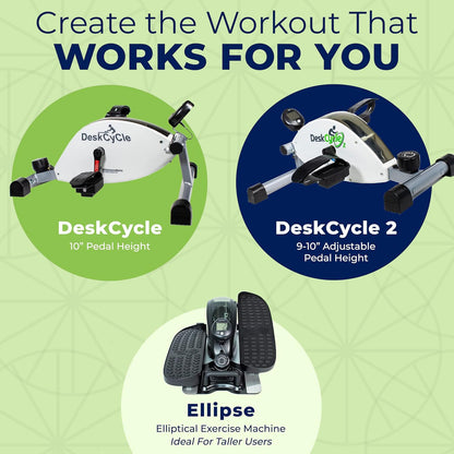 Ellipse Leg Exerciser - Under Desk Elliptical Machine and Foot Pedal Exerciser - Leg Exerciser While Sitting - Compact Under Desk Exercise Equipment
