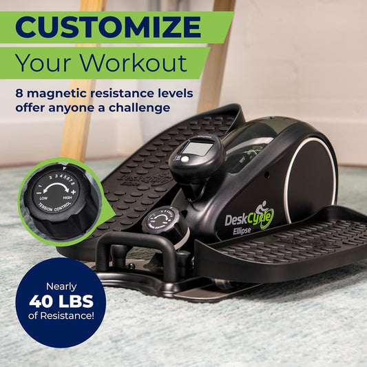 Ellipse Leg Exerciser - Under Desk Elliptical Machine and Foot Pedal Exerciser - Leg Exerciser While Sitting - Compact Under Desk Exercise Equipment