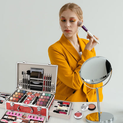 All in One Makeup Kit for Teens, 106 Pcs Professional Makeup Kit for Women Full Kit, Include Eyeshadow Palette, Lipstick Set, Concealer, Foundation, Lipgloss, Make-up Brush(Silver)