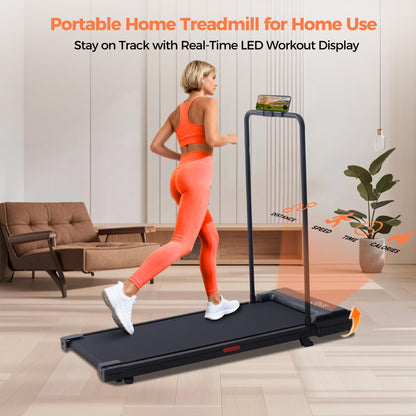 Walking Pad Treadmill with Handle Bar, 2026 Upgrade Portable Under Desk Treadmill for Home Small with Handles, 3.0HP Walking Pad for Home, 0.6-7.6MPH, 350LBS
