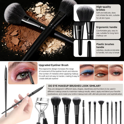 Makeup Brush Set, 62Pcs Makeup Brushes Set Professional, Multi-functional Makeup Brush Sets & Kits with Case Facial Makeup Accessories, Foundation Makeup Brush Kit Eye Make up Brushes & Tools