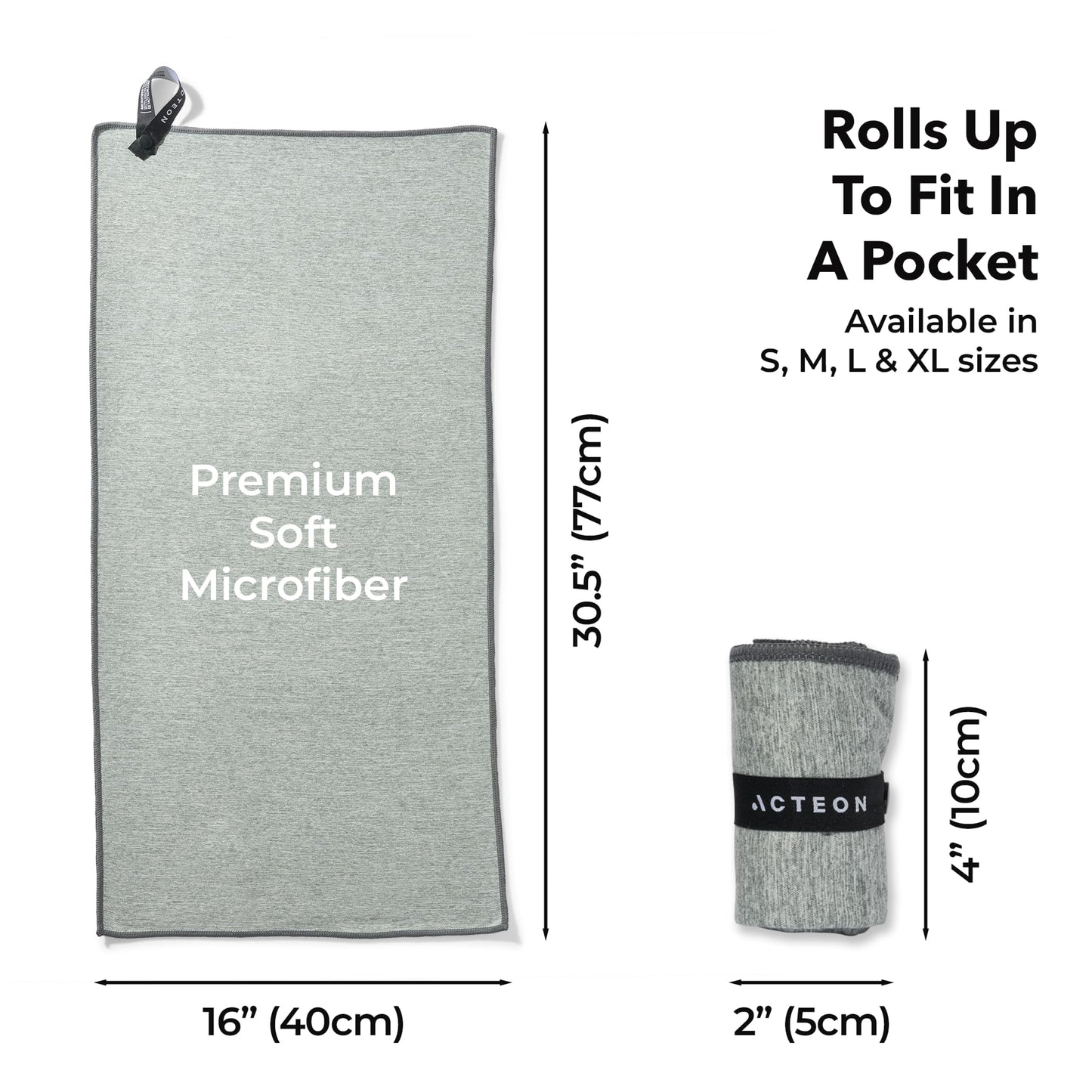Microfiber Gym Towels 5 Pack, Quick Dry Silver ION Odor-Free Sweat Towel, Super Absorbent Fast Drying for Men & Women, Workout, Yoga, Running, Hiking, Travel – 16x30.5 Inch