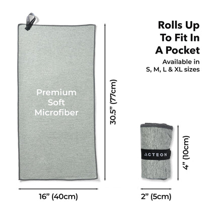 Microfiber Gym Towels 5 Pack, Quick Dry Silver ION Odor-Free Sweat Towel, Super Absorbent Fast Drying for Men & Women, Workout, Yoga, Running, Hiking, Travel – 16x30.5 Inch