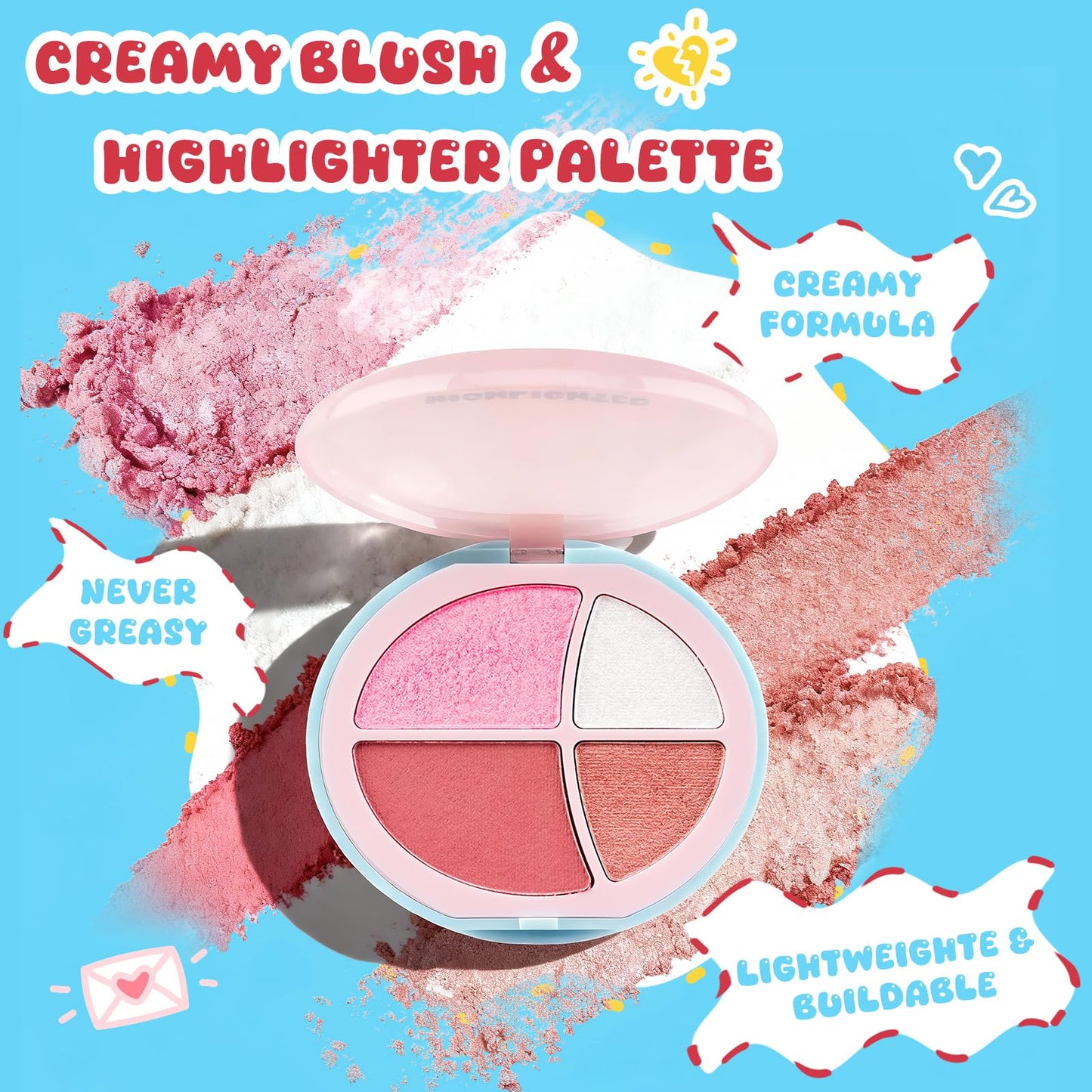 All In One Girls Makeup Kits for Teen Girls & Women Full Kit with Cutie Pie Handbag, Make up Set for Girl with Eyeshadow Blushes Contour Highlighter Lipgloss Mascara Eyeliner and Mirror