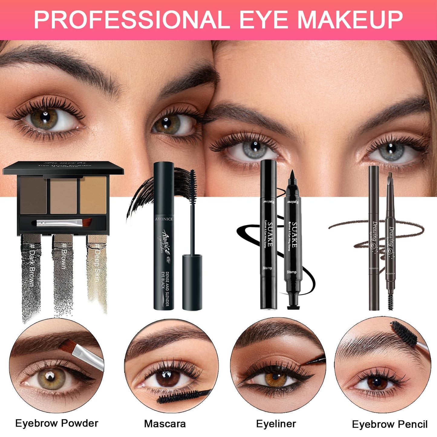 All in One Makeup Kit, Makeup Kit for Women Full Kit, Travel Makeup Gift Set for Women, Teens & Girls, Includes Eyeshadow Lipstick Eyeliner Eyebrow Pencil Brush Set, Beginners and Professionals Alike