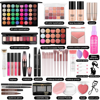 Makeup Kit for Women Full Kit Include Foundation Eyeshadow Palette Makeup Brushes Makeup Sets for Teens Girls, All In One Makeup Gift Set for Women and Beginner, Mothers Day Gifts, Graduation Gifts